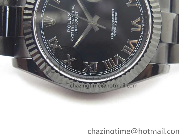 Best AAA Replica Sites Best Edition All DateJust Dial 41 Black Bracelet Markers PVD ModernLook A Roman PVD Oyster Black VRF 2793 on 0119